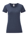 Dames T-shirt Iconic Fruit of the Loom 61-432-0 Heather Navy
